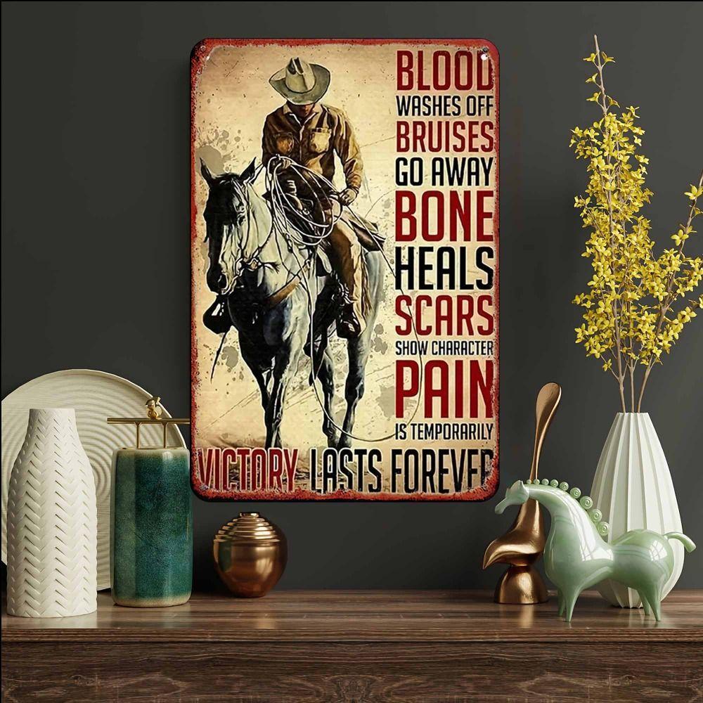 Cowboy Wild West Retro Metal Wall Art Sign Home Decor 20x30cm