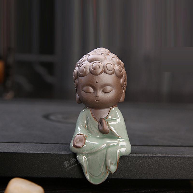 Cute Guanyin Tea Pets Ceramics Buddha Little Monk Boutique Geyao Small Home Decor Ornaments Kung Fu Tea Play Accessories