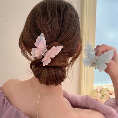 Fee Schmetterling Haarspange Französisch Retro Acetat Krabbe Haarspange Sommer Süß Prinzessin Haifischklemme Gewickelte Haarnadel Haarschmuck