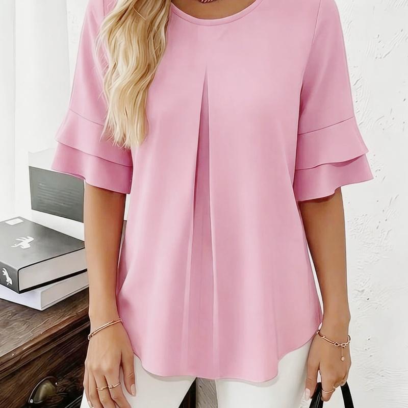 Summer Loose Fit Slimming Ruffle Blouse Women