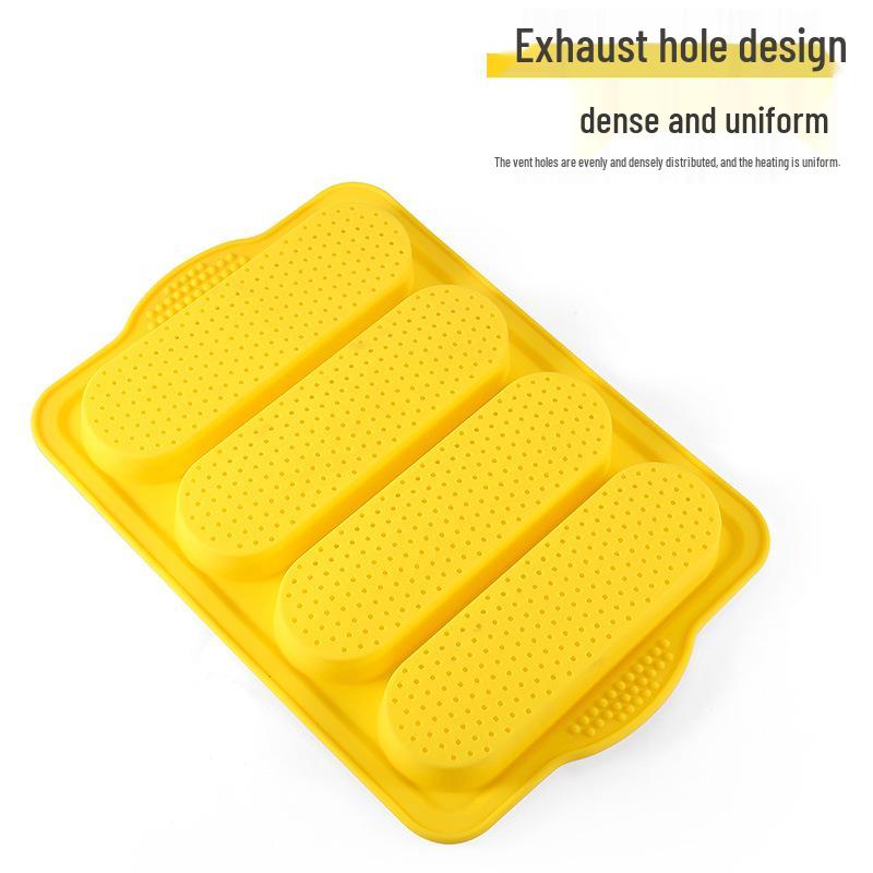 4-Cavity Non-Stick Silicone Baguette Cake and Bread Mold