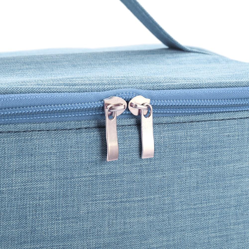 Portable Waterproof Zipper Thermal Lunchbox Food Container Storage Bag for Picnic Office OutdoorBlue