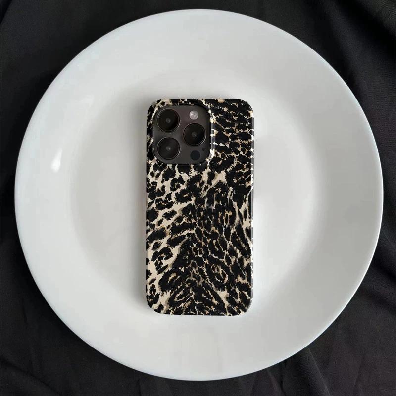 Minimalist Art Advanced Leopard Pattern Phone Case For iPhone 17 AIR 16 15 14 13 12 11 PRO MAX XR XSMAX MINI 7 8 PLUS Y2K Cover