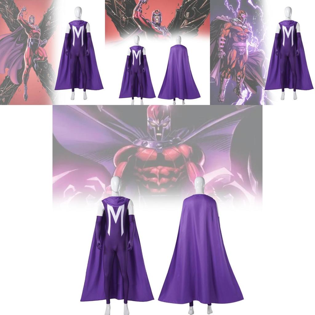 Premium Unisex Cosplay Bodysuit für Halloween Magneto Inspiriertes Superhelden Performance Kostüm