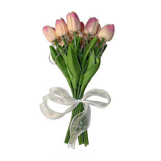 10Pcs Tulip Flower LED Lights USB Powered Warm Glow Faux Flower Lamp for Bedroom Living Room Wedding Decor Creative Ambient Night