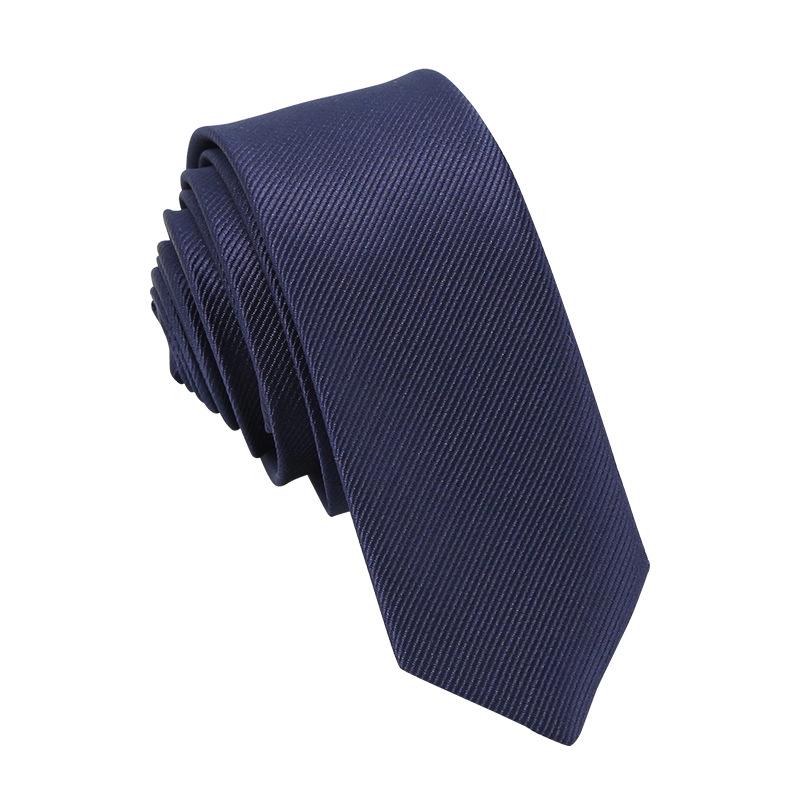 2025 Men's Solid Color Twill Jacquard Tie - Fashionable, Handmade Narrow Design