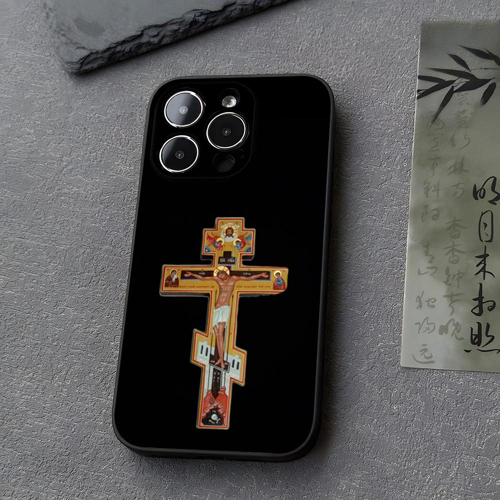 Orthodox Cross Icon Church Phone Case For Iphone 16 17 11 15 14 13ProMax 12 Pro Xs Max Mini Xr 8 6s Plus Funda Covers