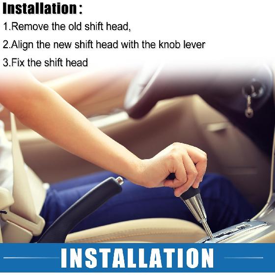 Automatic Transmission Gear Shift Knob for Toyota Land Cruiser 2008-2017 Black Cover Black Faux Leather Perforated