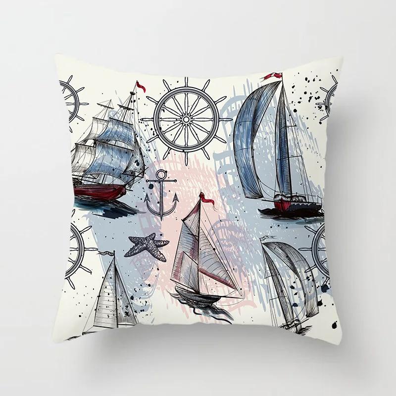 Pillowcases Home Decor Living Room  Cute Blue Ocean Pillowcase Office Chair Double Bed Cushion Cover