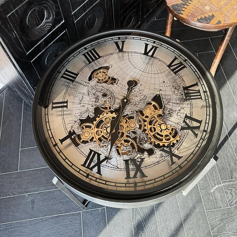 Vintage Coffee Table Luxury Circular Clock Furniture Tables Nordic Living Room Decoration Coffee Table Portable Foldable Tables