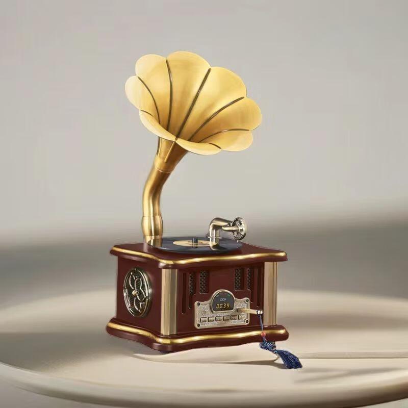 Oudinuo Mini Retro Grammophon Bluetooth Lautsprecher