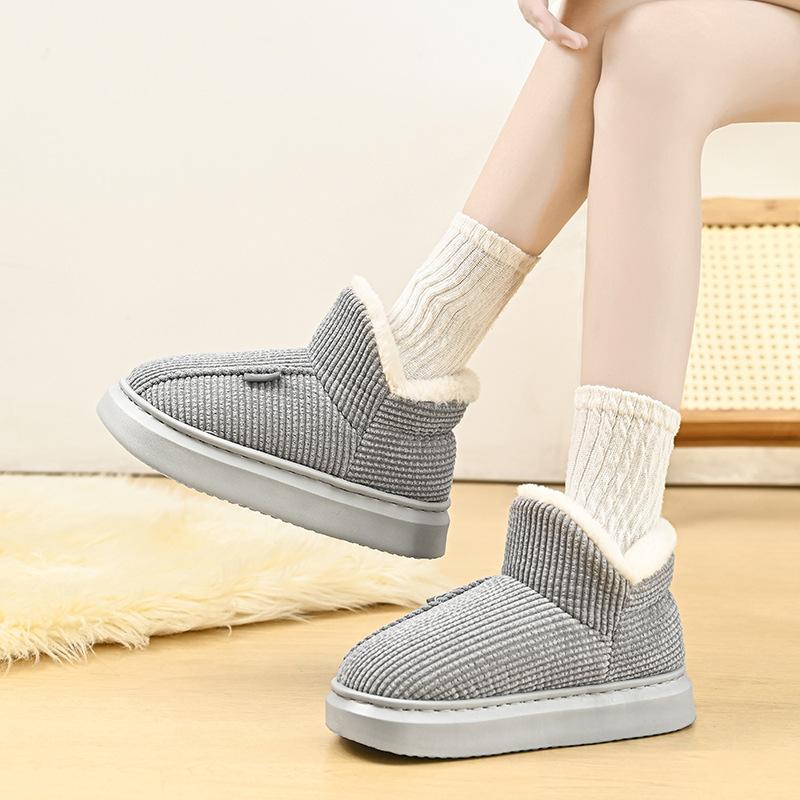2024 Winter New Trend Velvet Women's Cotton Shoes, Korean Version of Fashion Thick Velvet Parent-child Snow Boots