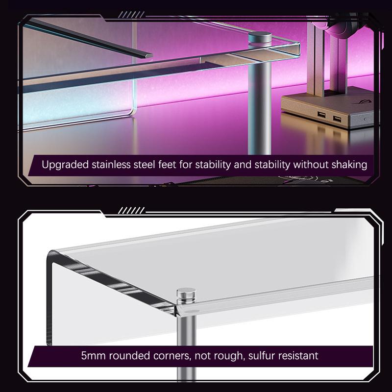 Acrylic Laptop Stand Desktop Computer Screen Monitor Desk Bracket Elevated Desktop Organizer Stand For Reducing Neck Strain