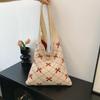 Bow Knitted Women's Eco Korean Foldable Tote Bag Y2K Crochet Rope Sweet Knitting Shoulder Bag