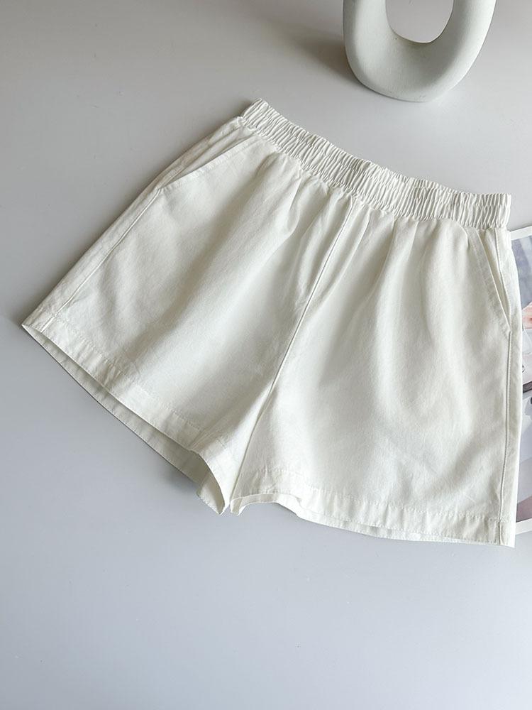 Women's Cotton Casual Shorts Summer Breathable Loose Fit A-Line Comfortable High Waist