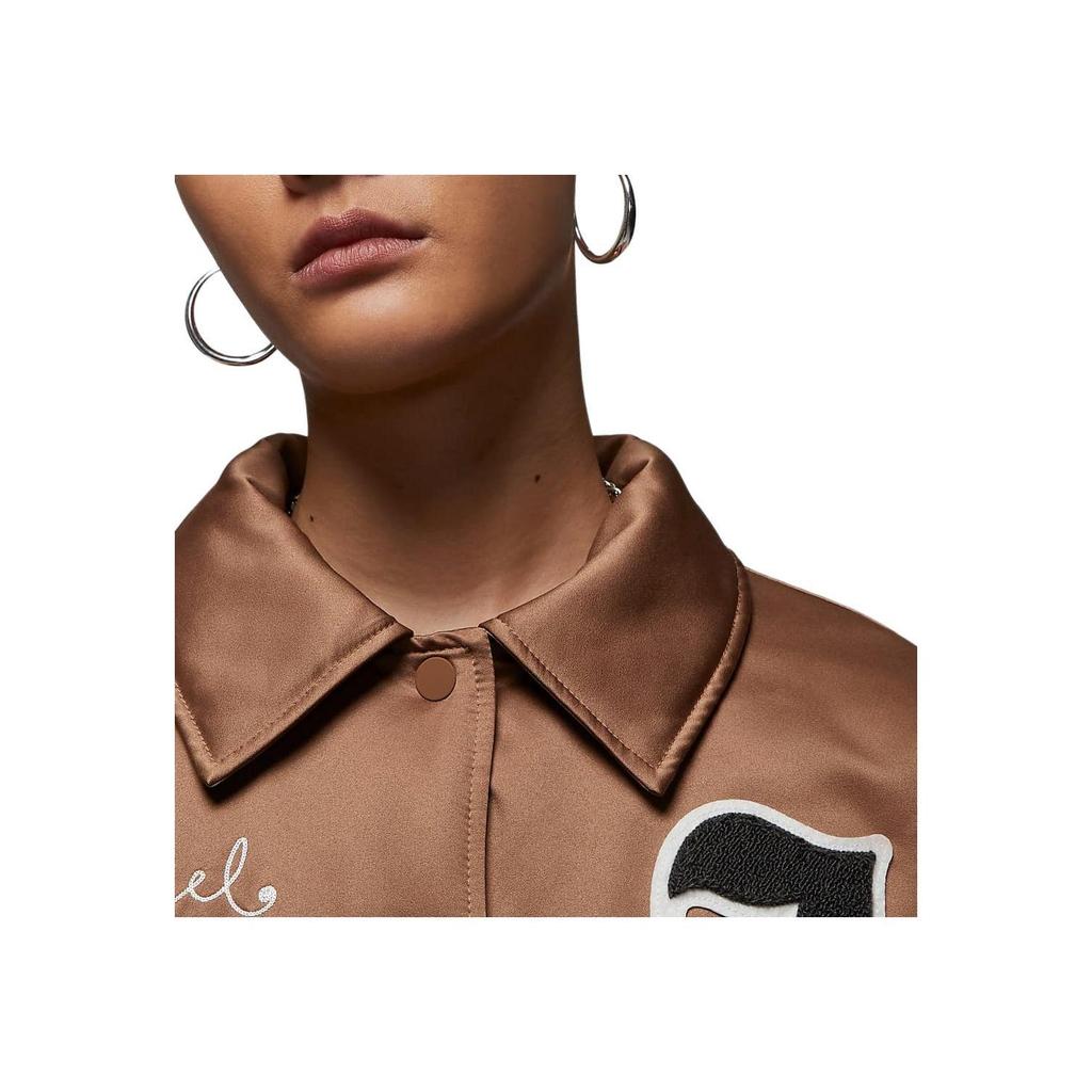Jordan Women's Satin Varsity Jacket Archaeo Brown FV7138-223