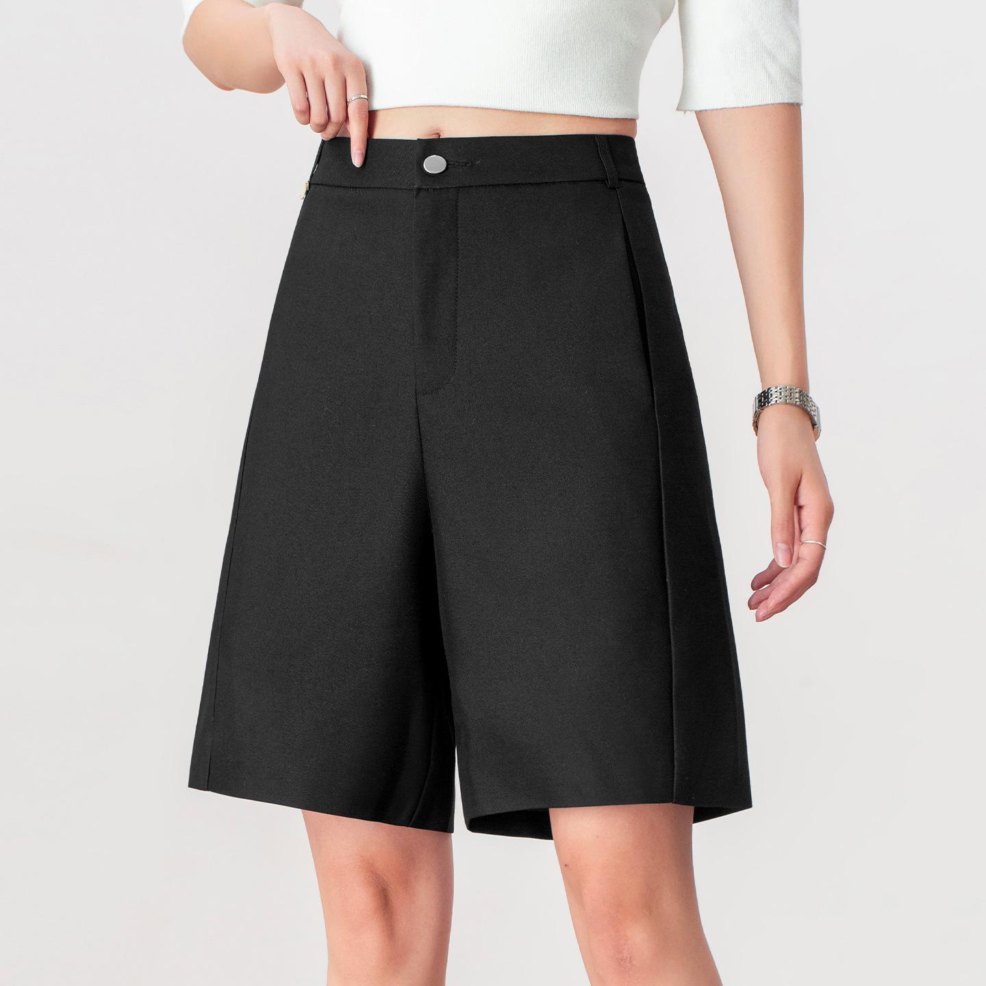 

Women s Black High-Waisted Wide-Leg Culottes - 2025 Autumn Collection 31