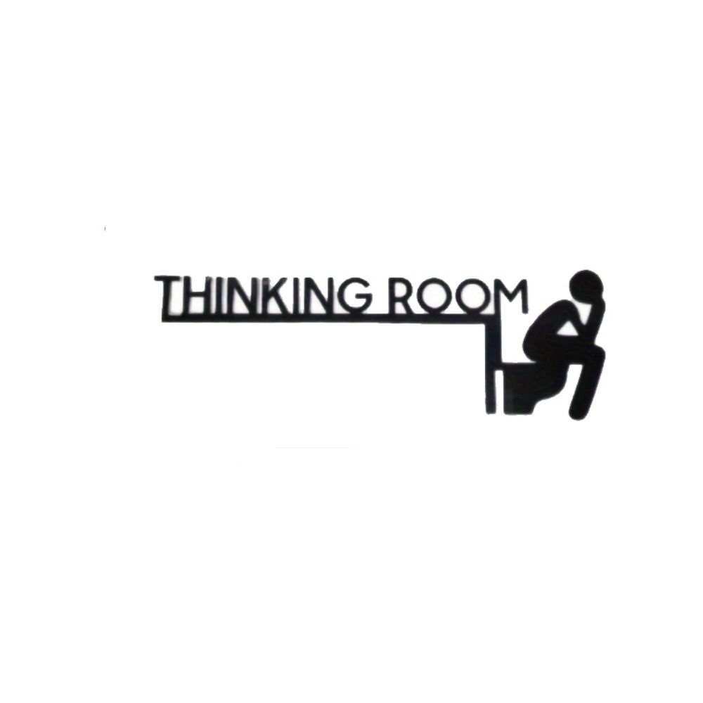 Black Thinking Room Wall Mount Sculpture Metal Decorative Door Frame Pendant Toilet Door Sign Home