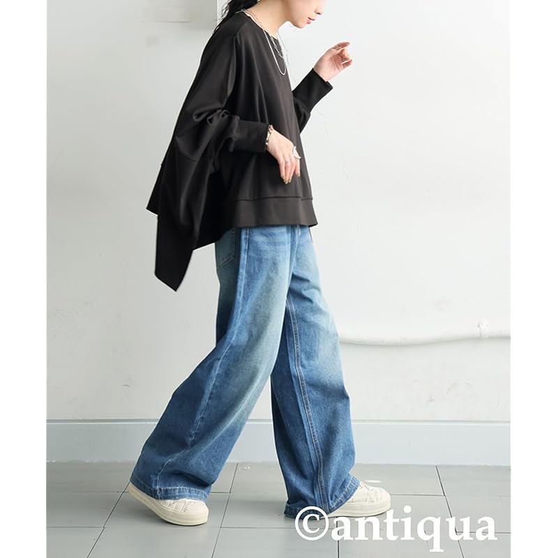 [antiqua] [Antica] Punch Design Tops Ladies Long Sleeve PN-00551 Onesize 05 Black