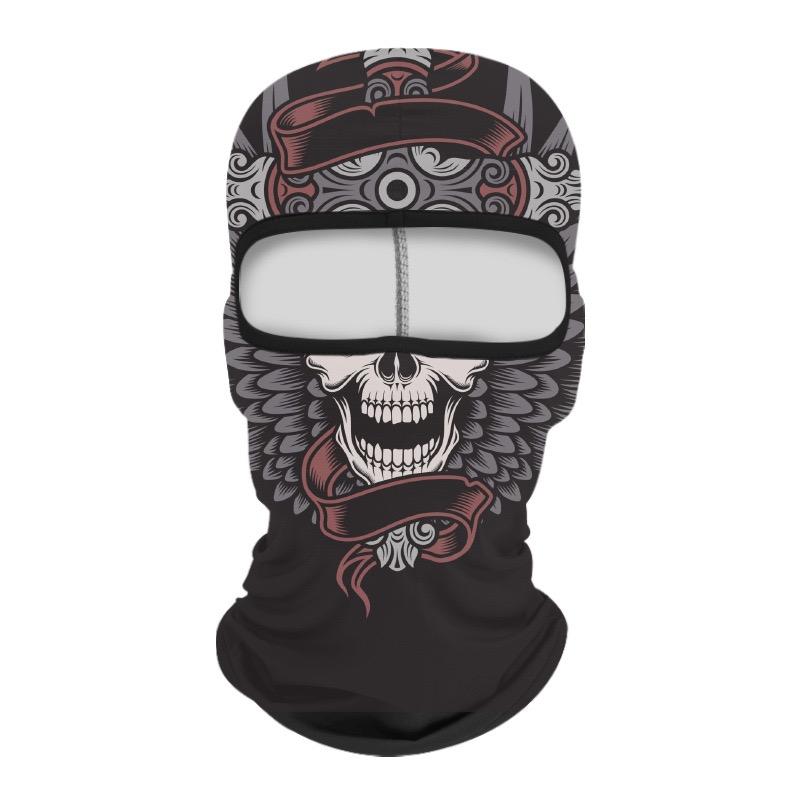 Skull Print Balaclava Face Mask, Ice Silk Cooling Breathable Sun Protection Full Face Cover for Cycling Running Hiking Outdoor Sports