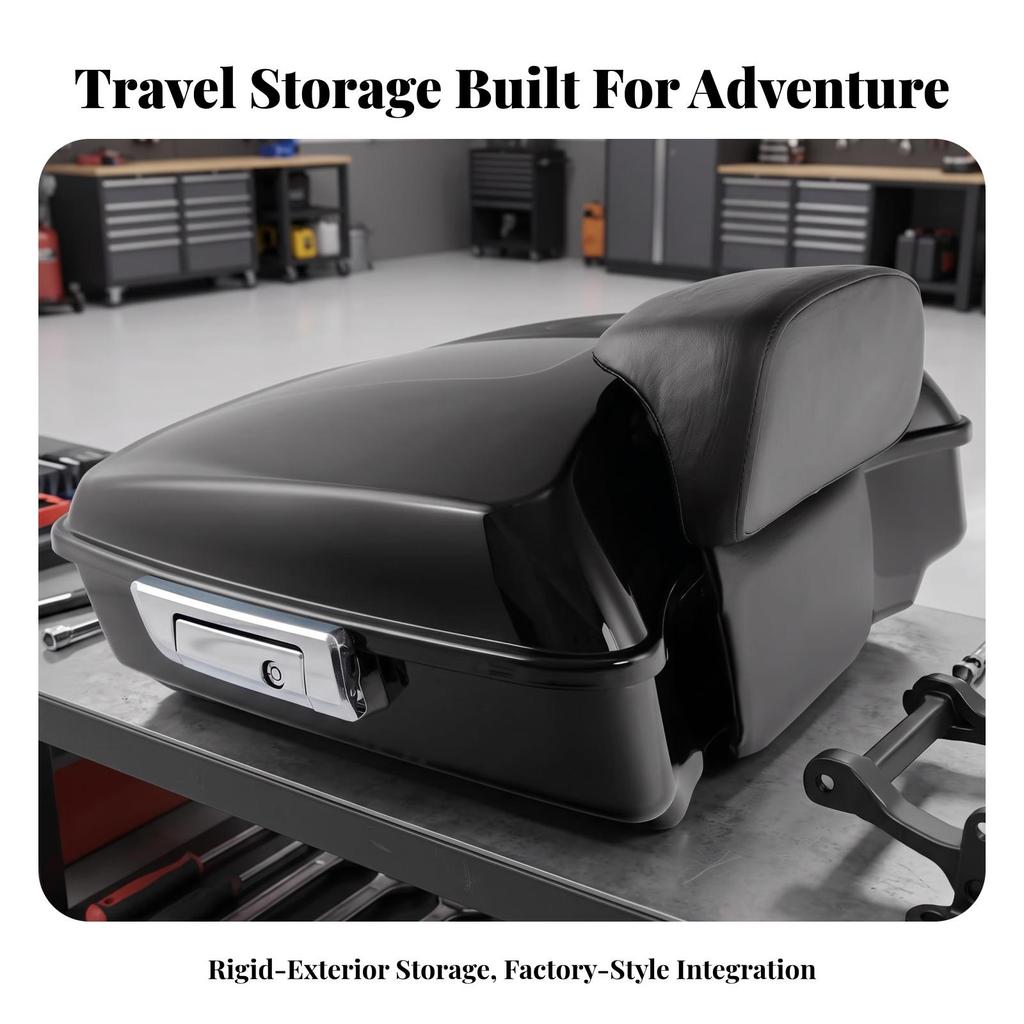 Touring Trunk with Passenger Cushion Long-Lasting Motorcycle Top Box