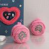 Girl Pink Plush Cake Wallet, Round Student Pendant Bag, Earphone Key Portable Storage Bag