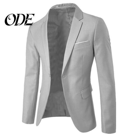 2Pcs/Set Plus Size Men Solid Color Long Sleeve Lapel Slim Button Business Suit