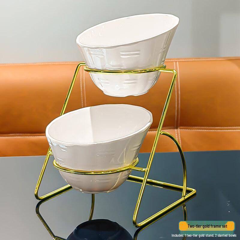 Two-Tier Gold Frame Buffet Condiment Set
