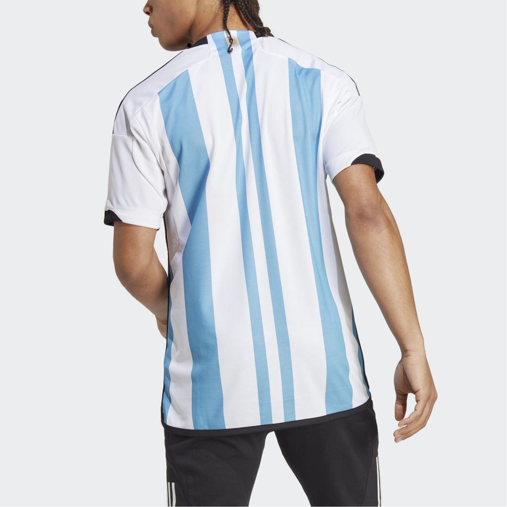 Adidas Striped Soccer Short Sleeve T-Shirt 23/24 Season Argentina Color Block Unisex Tops LB3597