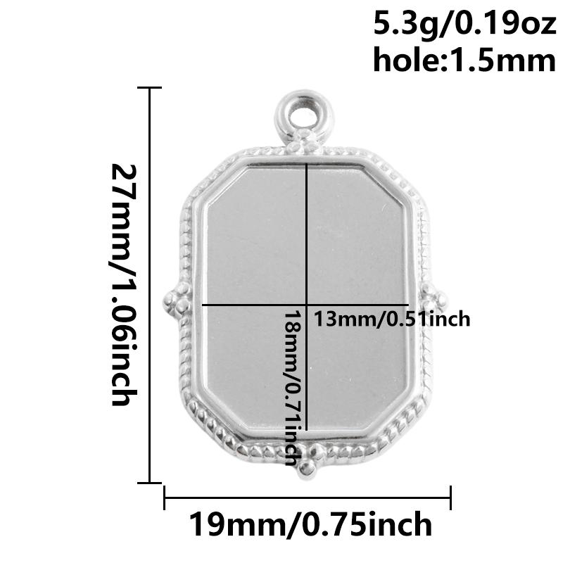 6 Stück Nicht verblassend Oval Quadrat Herz Anhänger Leere Tablett Basis Fassungen DIY Schmuckherstellung Zubehör Edelstahl Anhänger Charm Großhandel