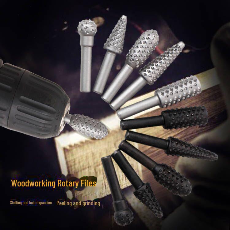 5-teiliges Holzbearbeitungs-Rotationsfeilen- & Schnitzschleifkopf-Set