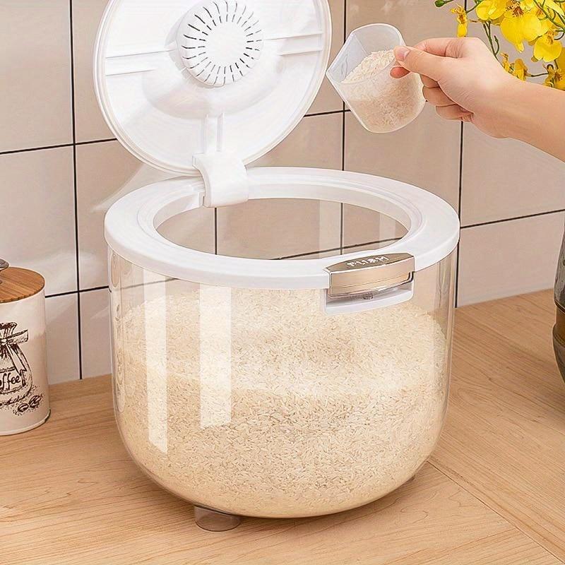 

Большое усовершенствованное ведро для риса, бытовые, защищенные от насекомых и влаги, рисовые бочки, герметичный резервуар для хранения риса, мука, зерно, кухня L-(with measuring cup)