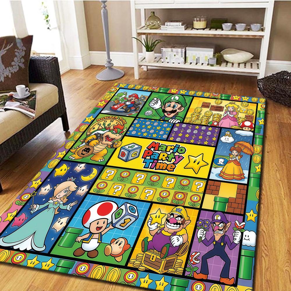 Super Mario Puzzle Digital Printed Carpet, Home Decor Movie Mat, Bedroom Floor Rug, Living Mat -HYQ94