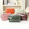 Polka Dot Portable Makeup Bag with Handle PVC Travel Cosmetic Bag Toiletry Makeup Storage Pouch for Women Ladies Girls
