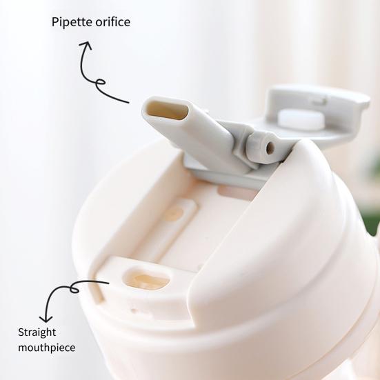 450 ML/600 ML Sippy Cup med halm Flip Top vannflaske BPA-fri enhåndsoperasjon Lekkasikker drikkeflaske for jobb Studiereise