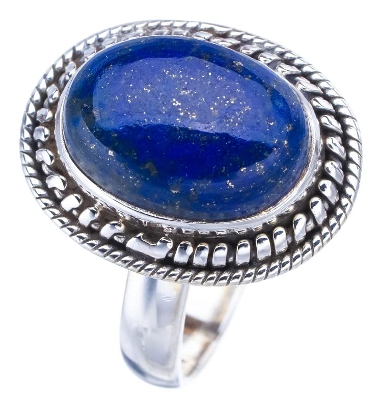

StarGems® Natural Lapis Lazuli Handmade 925 Sterling Silver Ring 7.25 F2025
