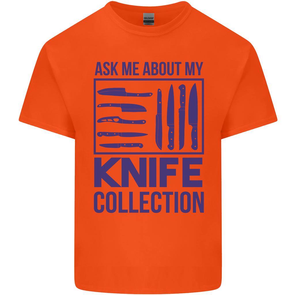 Ask About My Knife Collection Funny Chef Unisexs Light Cotton Tshirt