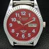 AUTHENTIC REFURBISHED CITIZEN AUTOMATIC 8200 JAPAN RED DIAL WATCH A426135-2 RL-a426135