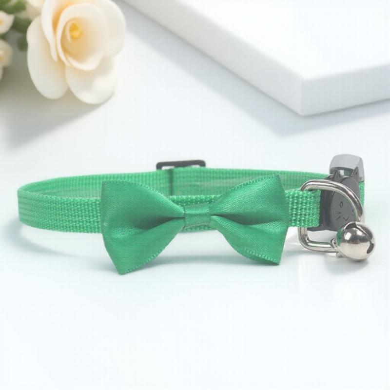 Nylon Cat Collar with Bow Tie and Bell Stylish Pet Supplies Jewelry for Your Furry Friend Adjustable Cat Accessories