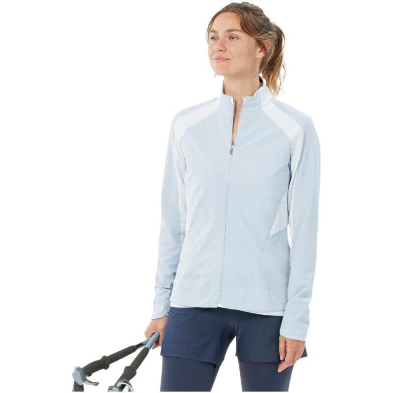 

DECATHLON MH900 Color-blocking Outdoor Leisure Sports Zipper Stand Collar Thin Bomber Jacket Jacket Women s Misty Color S