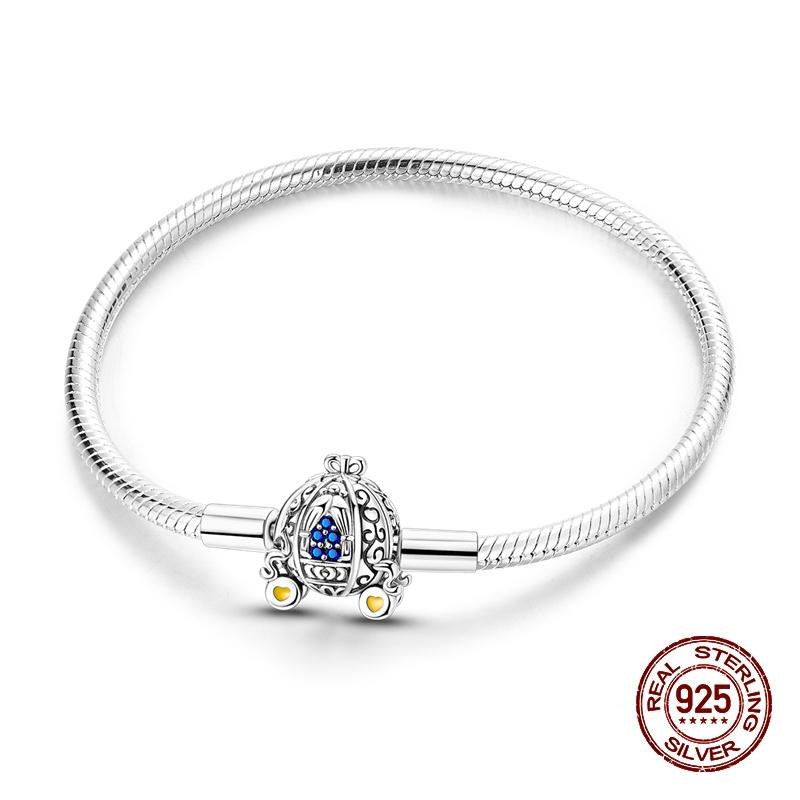 Classic Original Bracelets 925 Silver Color Love Lotus Butterfly Star Bracelets for Women DIY Charms Beads Fine Jewelry 17-20CM