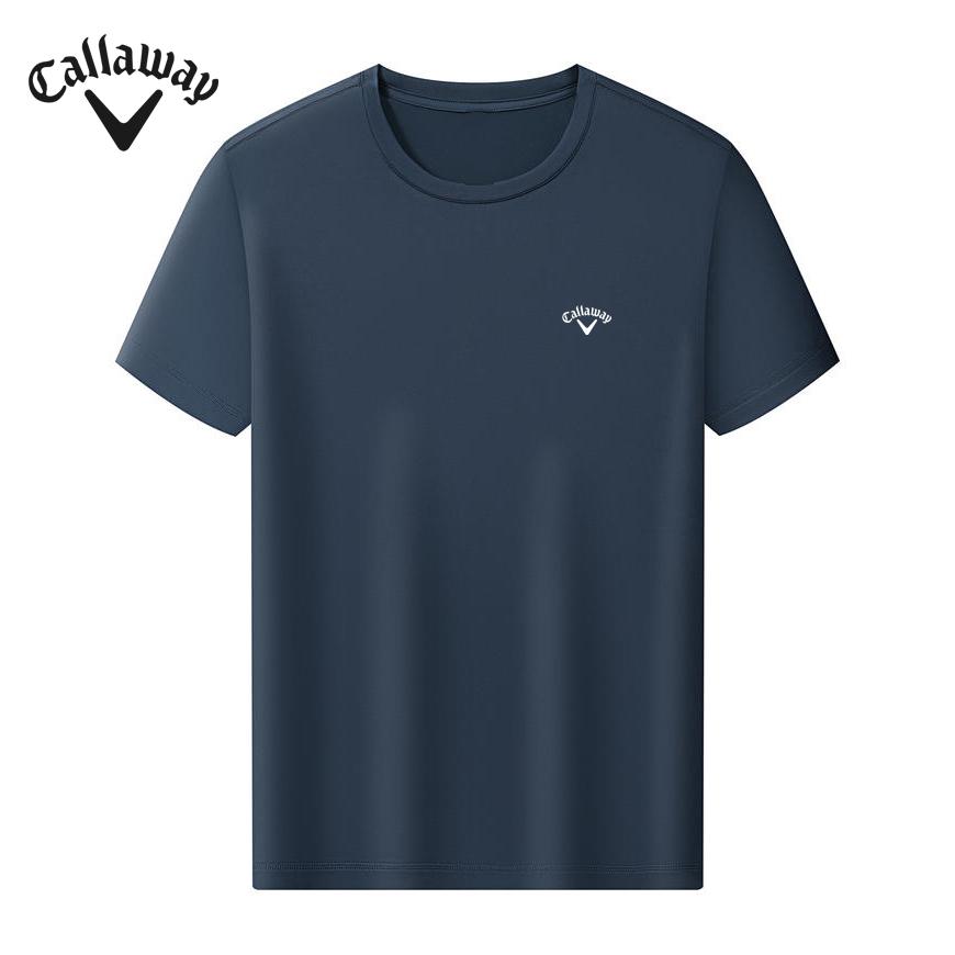 Callaway 2025 Summer Embroidery High-quality Golf Casual Sports Style Solid Color Round Neck Short Sleeved T-shirt