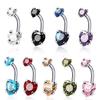 Stainless Steel Belly Button Rings Crystal Silver Belly Piercing Navel Piercing  for Women