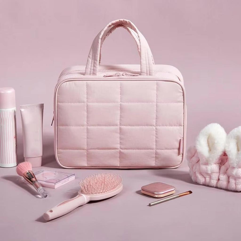 Multifunktionale Kulturtasche Aufbewahrungstasche zum Aufhängen Badezimmer Groß Tragbare Aufbewahrungsbox Kosmetikkoffer für Make-up Frauen