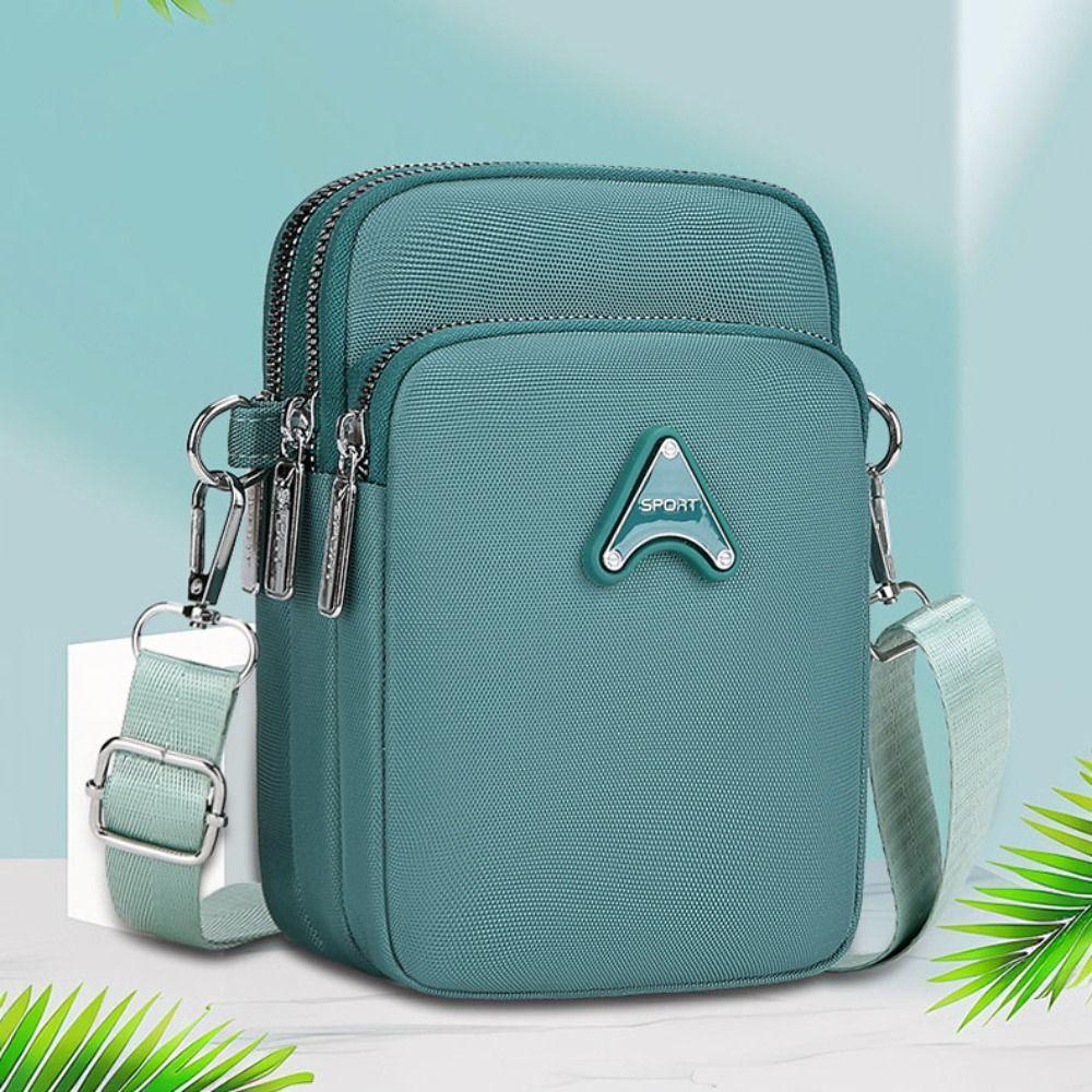 Multi layer Crossbody Bag Nylon Small Phone Bag Simple Canvas Shoulder Bag  Daily