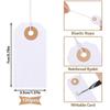 100 Pack Blank Tags with Elastic String Marking Hang Tags Attached Reinforced Hole Writable Blank Tags 2.75x1.37Inch