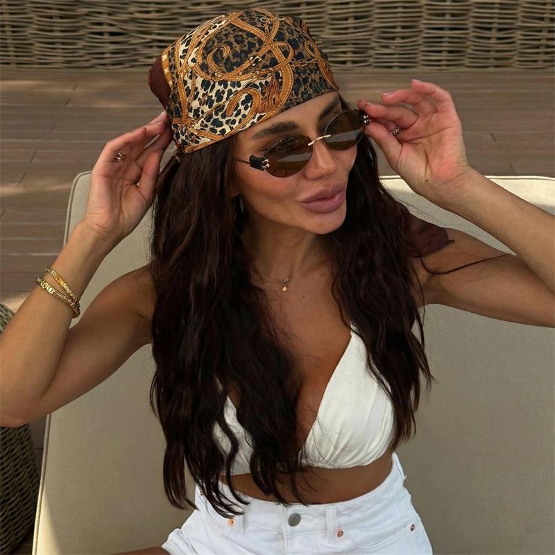 2026 New Fashion Leopard Print Silk Hairbands Scarf Women Elagant Bandana Neck Kerchief Head Bands Foulard Female Scarfs