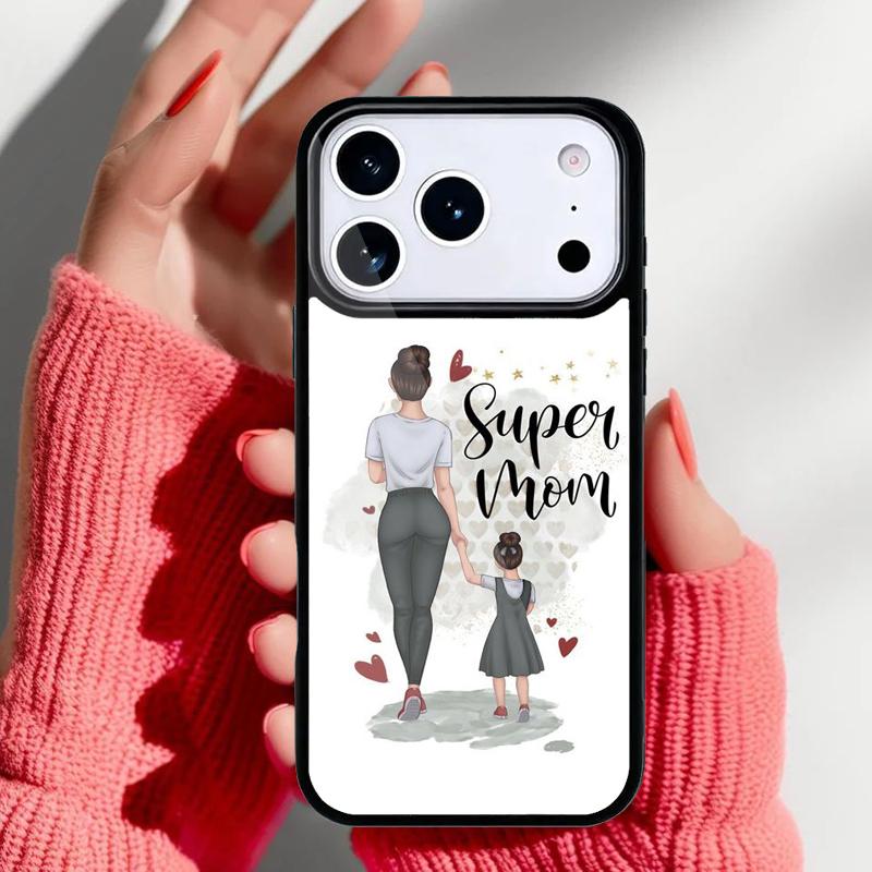 Fashion Super Mom Phone Case for iPhone 17 16 15 14 13 Pro Max Back Cover for 12 11 Pro Coque