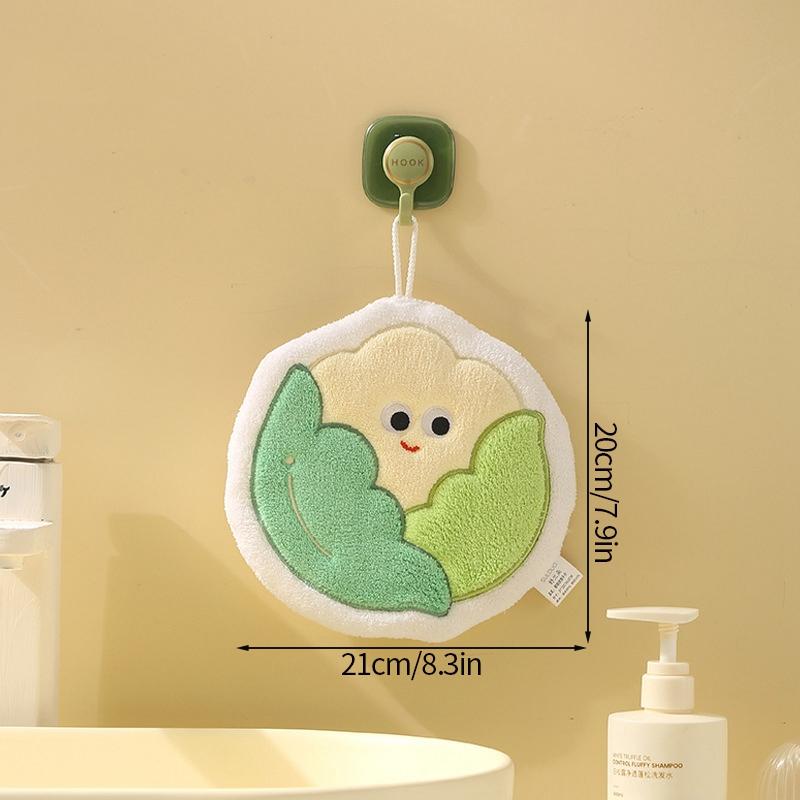 Cute Hand Towel Cartoon Wipe Handkerchief Rag  Vegetable Shape  Towels for Kitchen Bathroom KidsHanging Towel Soft Dish Cloth