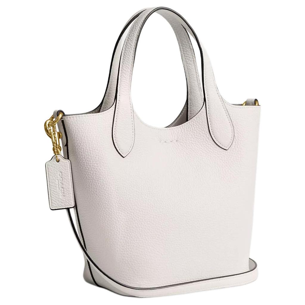 Coach Hanna 17 Magnetic Closure Logo Leather Bucket Bag Women Handbags Chalk-White CR168-IMCHK